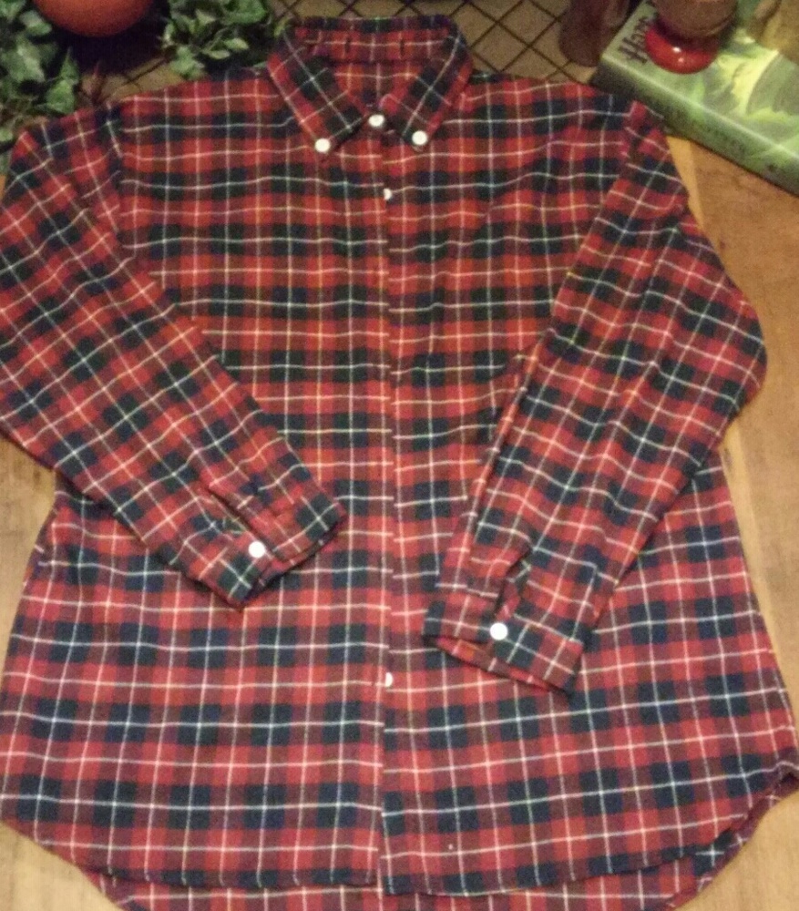 Euc Flannel Button Down-Tunic Length - image 1